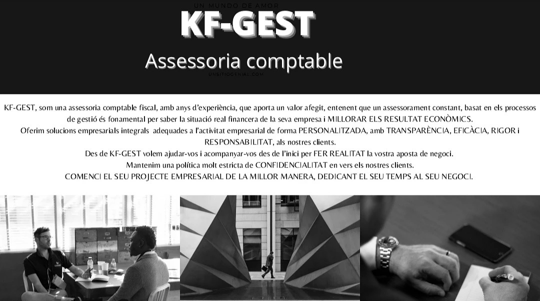 Aquí podreu veure una presentació d’alguns serveis que podeu trobar a la nostra assessoria comptable KFGEST ANDORRA líders en comptabilitat a Andorra.
